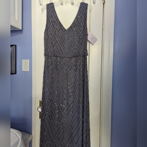 NWT. BHLDN Blaise Beaded Gown, Hydrangea - Picture 10 of 13